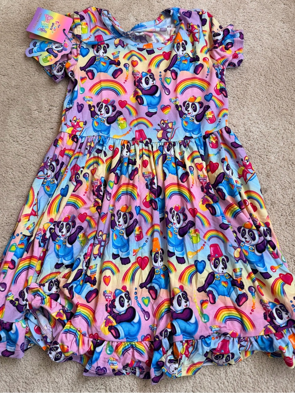 Posh Peanut Lisa Frank Panda Painter Twirl Dress 5/6 NWT